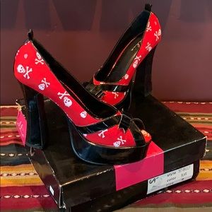 Ellie brand, Red and black skull heels.